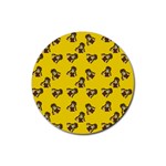 Girl With Popsicle Yello Rubber Coaster (Round)  Front