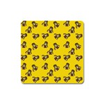 Girl With Popsicle Yello Square Magnet Front