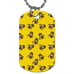 Girl With Popsicle Yello Dog Tag (one Side) by snowwhitegirl