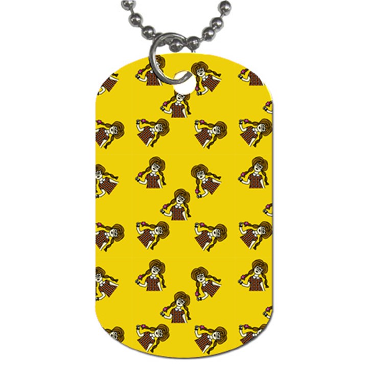 Girl With Popsicle Yello Dog Tag (Two Sides)