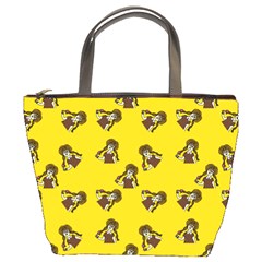 Girl With Popsicle Yello Bucket Bag by snowwhitegirl