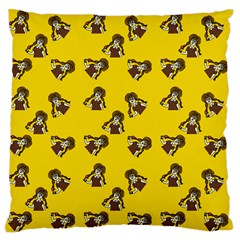 Girl With Popsicle Yello Large Flano Cushion Case (one Side) by snowwhitegirl