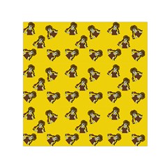 Girl With Popsicle Yello Small Satin Scarf (Square)