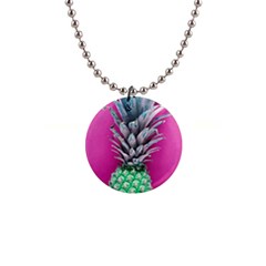 Green Pineapple Button Necklaces by snowwhitegirl