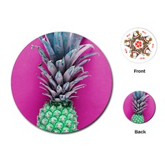 Green Pineapple Playing Cards (round) by snowwhitegirl