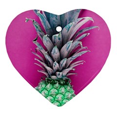 Green Pineapple Heart Ornament (two Sides) by snowwhitegirl