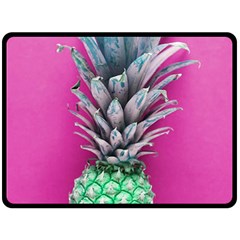 Green Pineapple Double Sided Fleece Blanket (large) 