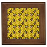 Girl With Popsicle Yellow Floral Framed Tiles Front