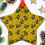 Girl With Popsicle Yellow Floral Ornament (Star) Front