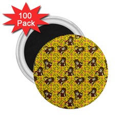 Girl With Popsicle Yellow Floral 2.25  Magnets (100 pack) 