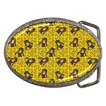 Girl With Popsicle Yellow Floral Belt Buckles Front