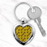 Girl With Popsicle Yellow Floral Key Chains (Heart)  Front