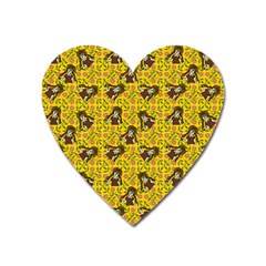 Girl With Popsicle Yellow Floral Heart Magnet