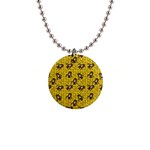 Girl With Popsicle Yellow Floral Button Necklaces Front