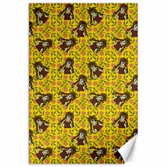 Girl With Popsicle Yellow Floral Canvas 20  X 30  by snowwhitegirl