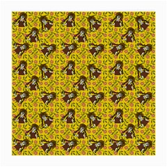 Girl With Popsicle Yellow Floral Medium Glasses Cloth (2-Side)