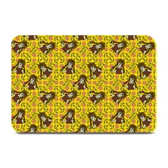 Girl With Popsicle Yellow Floral Plate Mats by snowwhitegirl