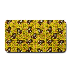 Girl With Popsicle Yellow Floral Medium Bar Mats by snowwhitegirl