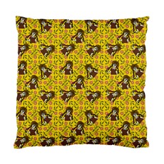 Girl With Popsicle Yellow Floral Standard Cushion Case (one Side) by snowwhitegirl