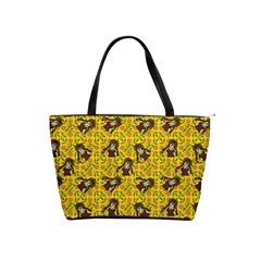 Girl With Popsicle Yellow Floral Classic Shoulder Handbag