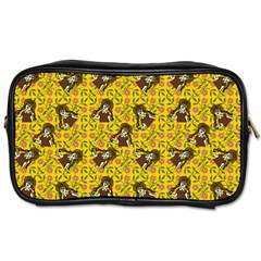 Girl With Popsicle Yellow Floral Toiletries Bag (One Side)