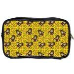 Girl With Popsicle Yellow Floral Toiletries Bag (One Side) Front