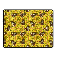 Girl With Popsicle Yellow Floral Fleece Blanket (small) by snowwhitegirl