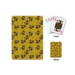 Girl With Popsicle Yellow Floral Playing Cards (Mini)