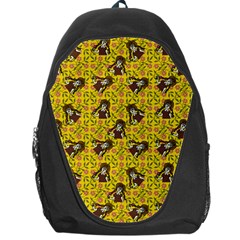 Girl With Popsicle Yellow Floral Backpack Bag