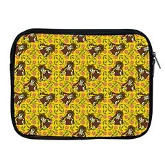 Girl With Popsicle Yellow Floral Apple Ipad 2/3/4 Zipper Cases by snowwhitegirl