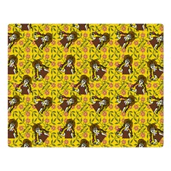 Girl With Popsicle Yellow Floral Double Sided Flano Blanket (large)  by snowwhitegirl