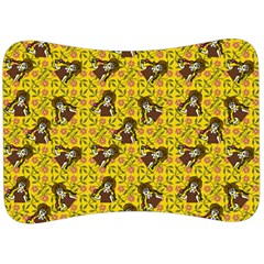 Girl With Popsicle Yellow Floral Velour Seat Head Rest Cushion