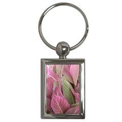 Pink Leaves Key Chains (rectangle)  by snowwhitegirl