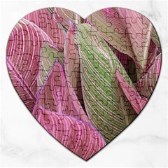 Pink Leaves Jigsaw Puzzle (heart) by snowwhitegirl