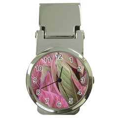 Pink Leaves Money Clip Watches