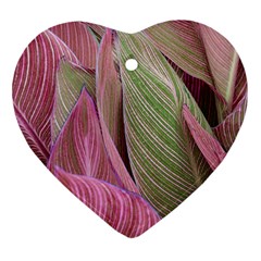 Pink Leaves Heart Ornament (Two Sides)