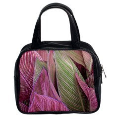 Pink Leaves Classic Handbag (Two Sides)