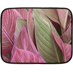 Pink Leaves Fleece Blanket (Mini)