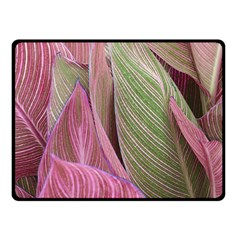 Pink Leaves Fleece Blanket (Small)