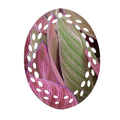 Pink Leaves Ornament (Oval Filigree)