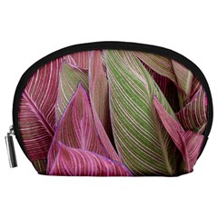 Pink Leaves Accessory Pouch (Large)