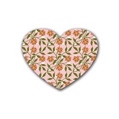 Pink Dot Floral Heart Coaster (4 Pack)  by snowwhitegirl