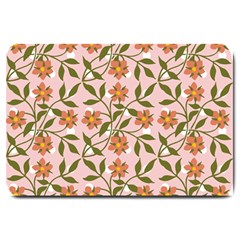 Pink Dot Floral Large Doormat  by snowwhitegirl