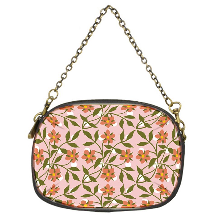 Pink Dot Floral Chain Purse (One Side)