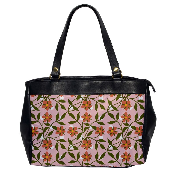 Pink Dot Floral Oversize Office Handbag