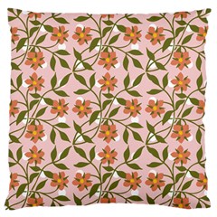 Pink Dot Floral Large Cushion Case (one Side) by snowwhitegirl