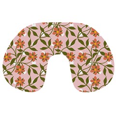 Pink Dot Floral Travel Neck Pillows by snowwhitegirl