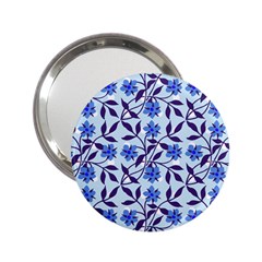 Blue Dot Floral 2 25  Handbag Mirrors by snowwhitegirl