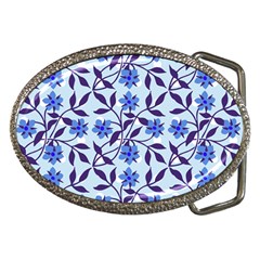 Blue Dot Floral Belt Buckles