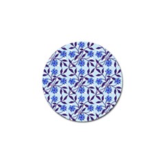 Blue Dot Floral Golf Ball Marker (10 Pack) by snowwhitegirl